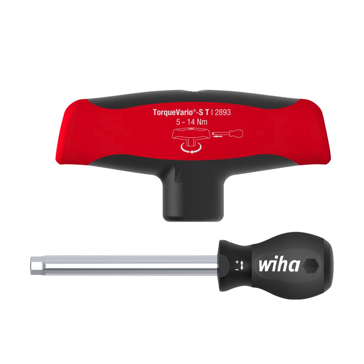 Wiha Drehmoment-Schraubendreher mit Quergriff TorqueVario -S T 5-14 Nm variabel einstellbare Drehmomentbegrenzung