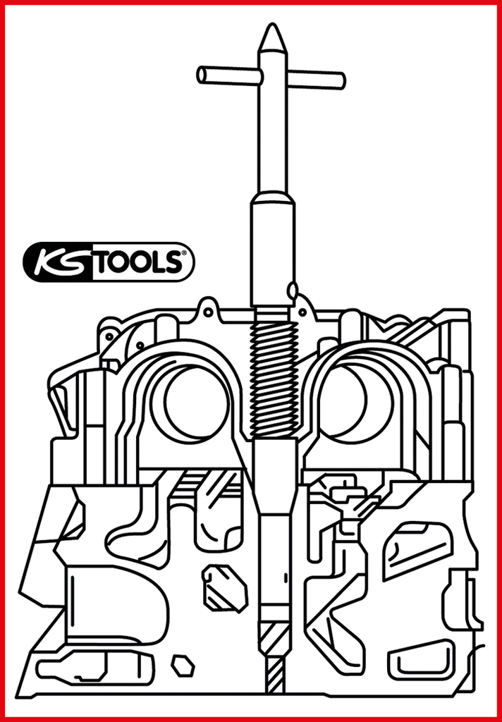 KS Tools Injektoren-Sitz-Reinigungswerkzeug, 1.6l PSA Common-Rail Diesel 