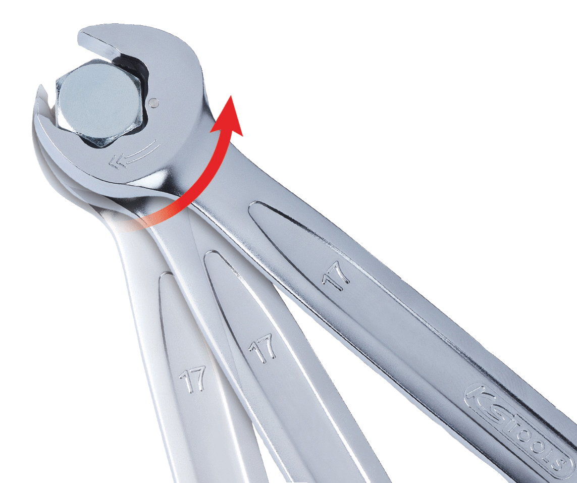 KS Tools DUO GEARplus Ringmaulschlüssel,Maul-Ratschenfunktion, umschaltbar