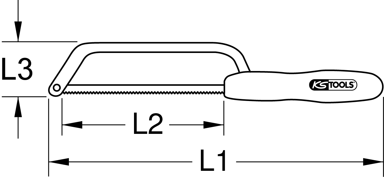 KS Tools Metallbügelsäge mit Schutzisolierung, 280mm