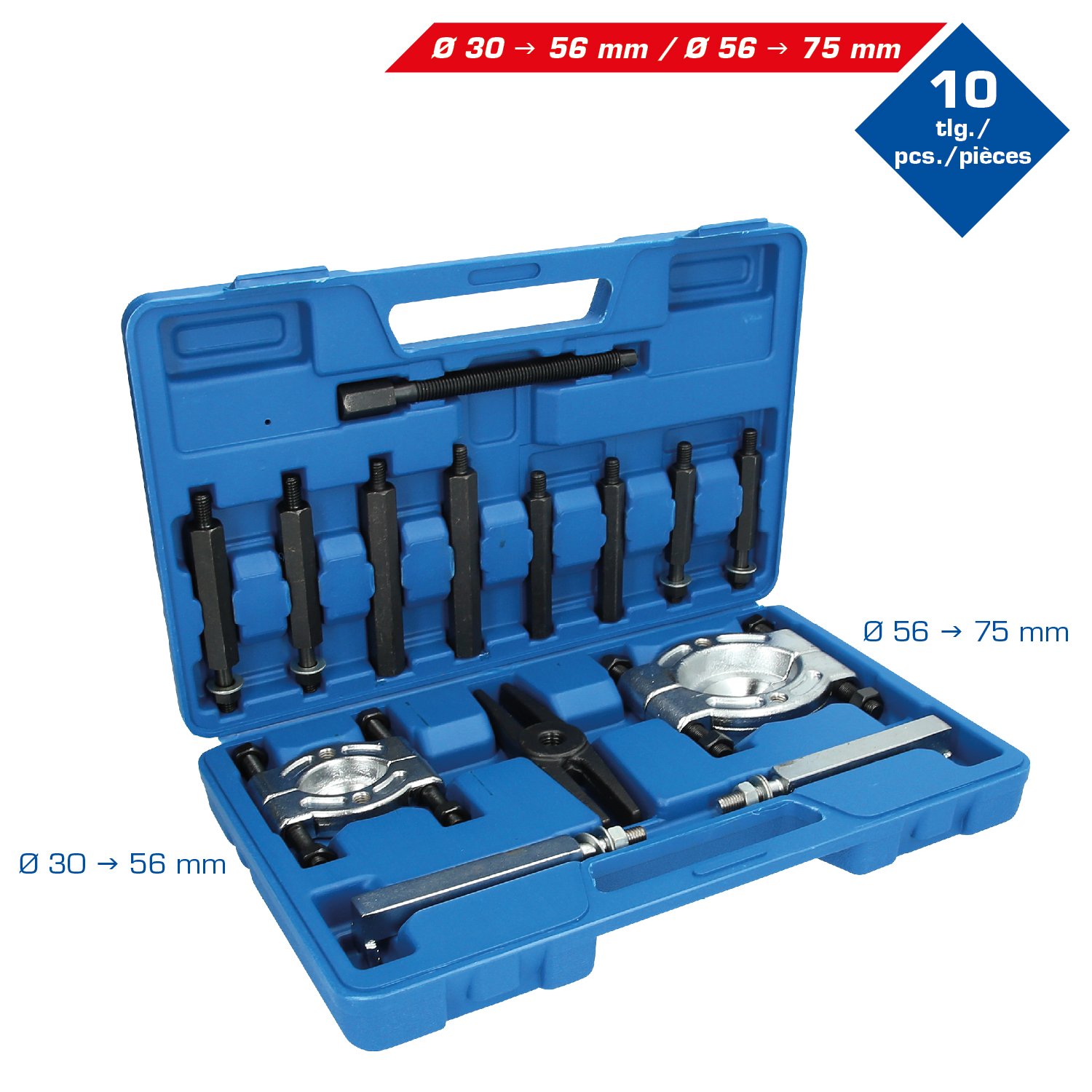Brilliant Tools Abzieher-Satz für Kugellager mit Trennmesser, 10-tlg - BT631100