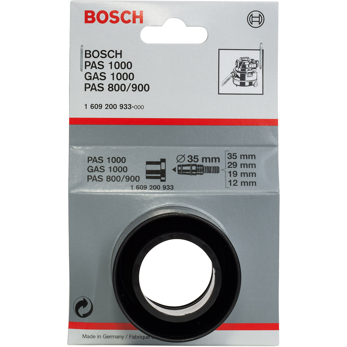 Bosch Adapter für Bosch-Sauger 35mm für Anschluss Schlauch mit Durchmesser 19mm
