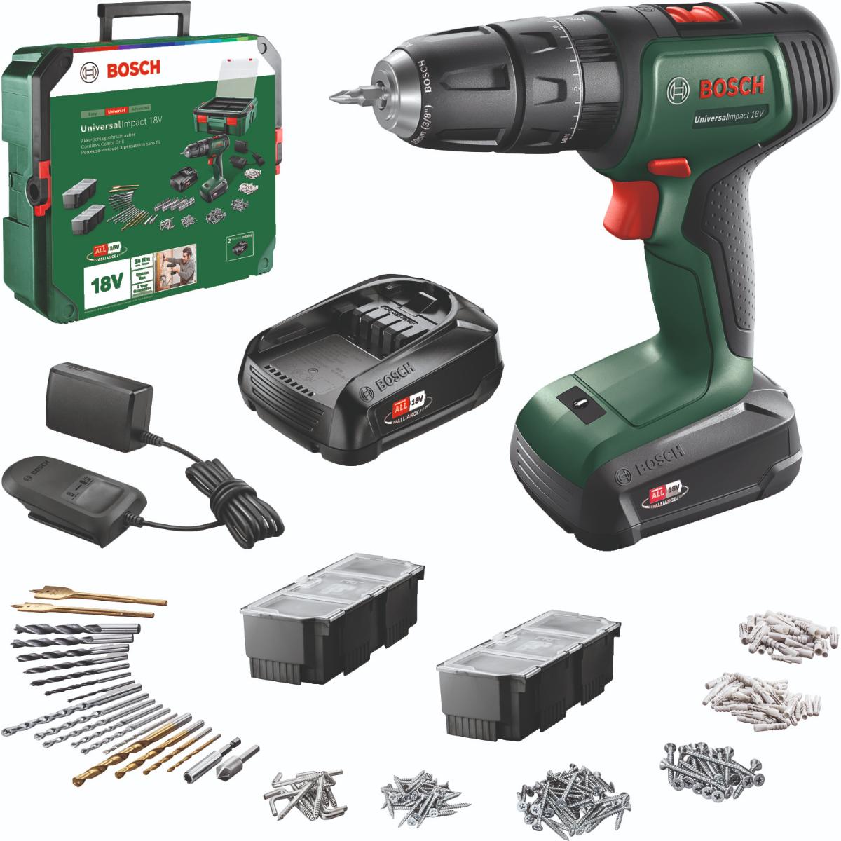 Bosch Akku-Schlagbohrmaschine UniversalImpact 18V + SystemBox