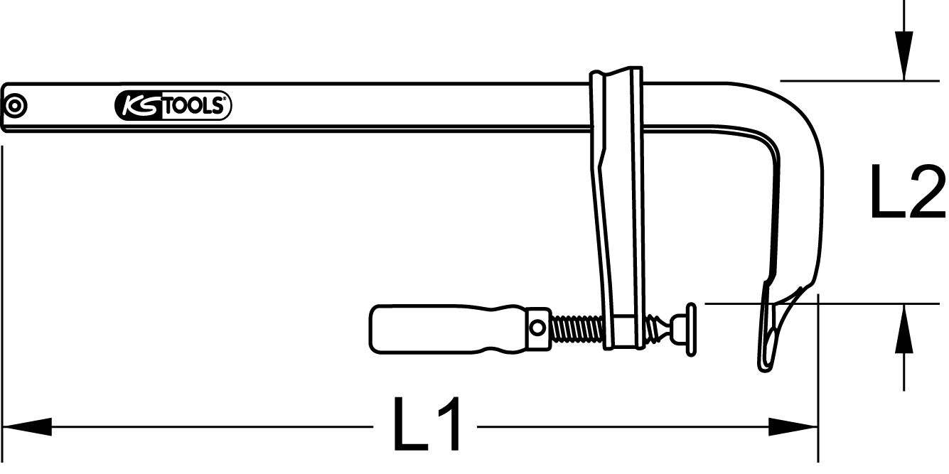 KS Tools Temperguss-Schraubzwinge