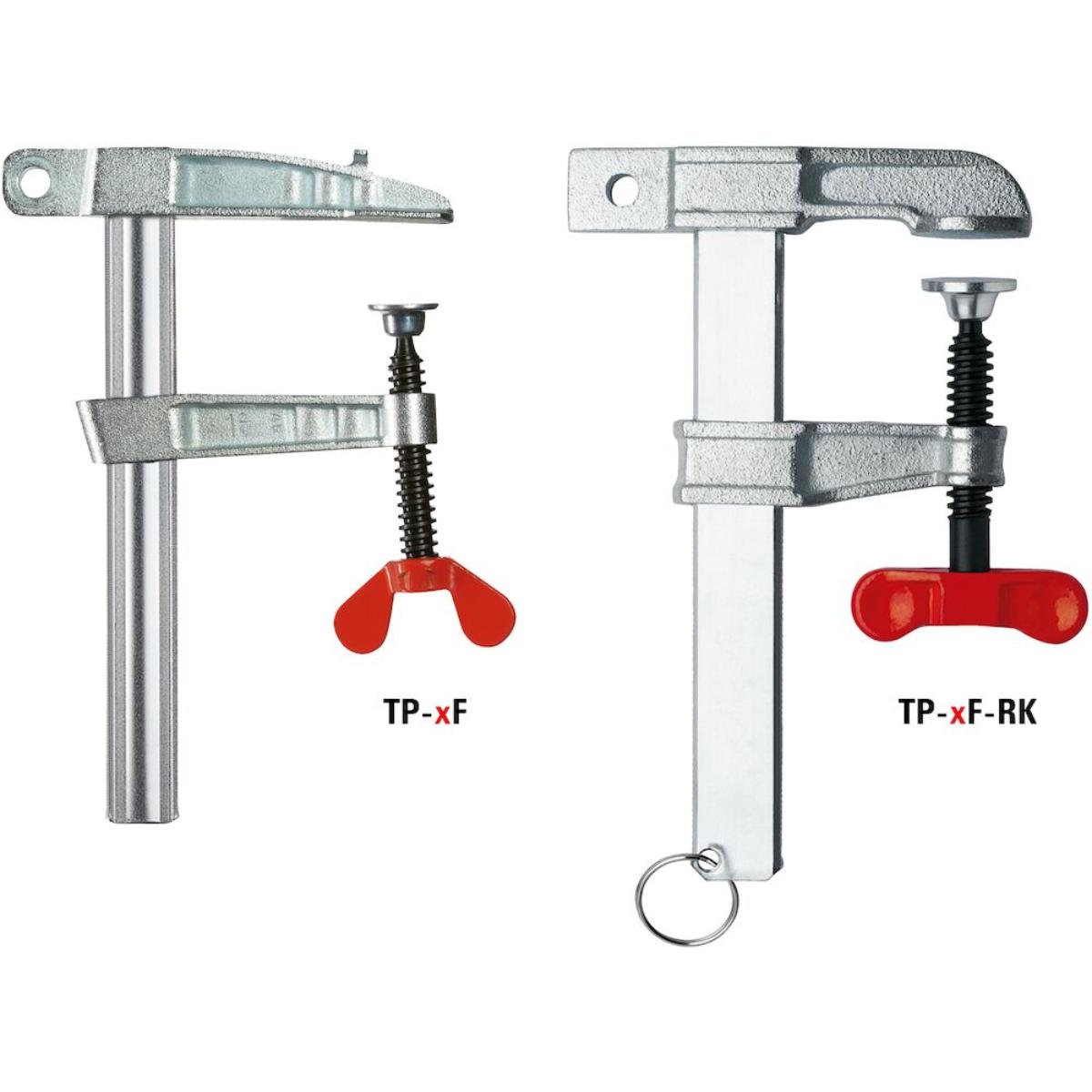 Bessey Polschweißzwinge LP / TP mit Flügelschraube Kabelentlastung am Schienenende / Ring-Innendurch