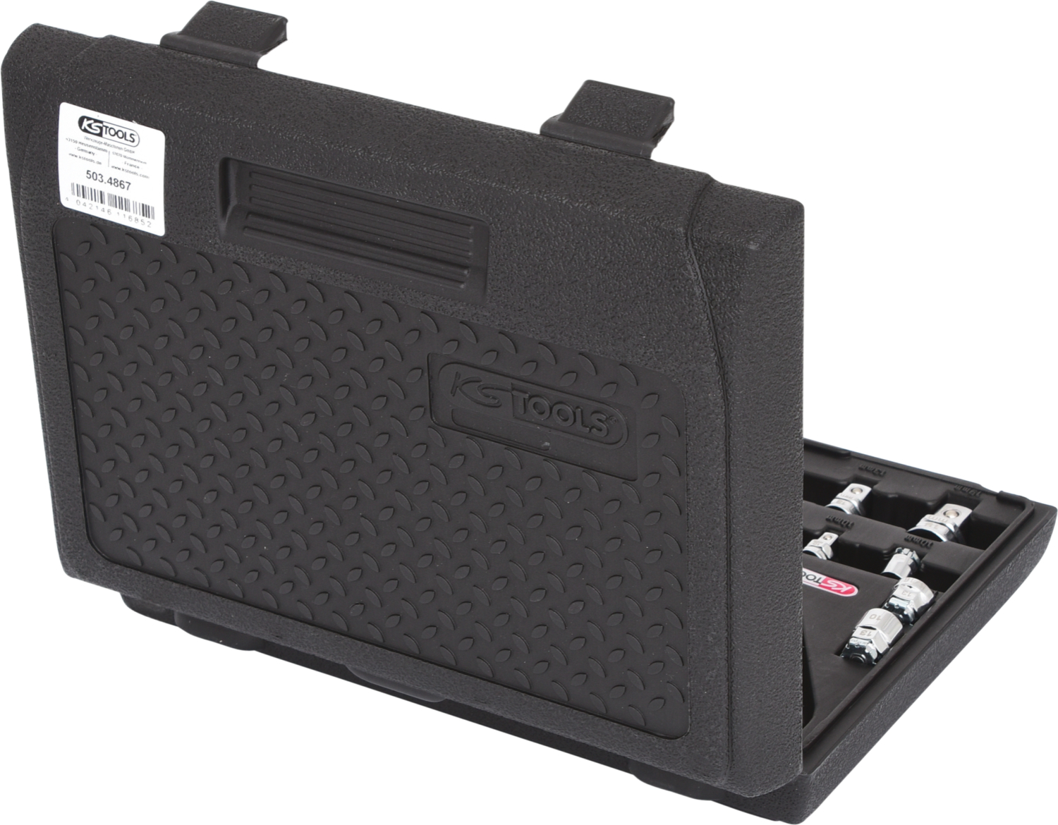 KS Tools GEARplus Gelenk-Ratschenringmaulschlüssel-Satz, 12-tlgfeststellbar mit Adapter