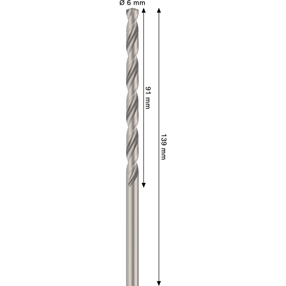 Bosch PRO Metal HSS-G Spiralbohrer, 6 x 91 x 139 mm
