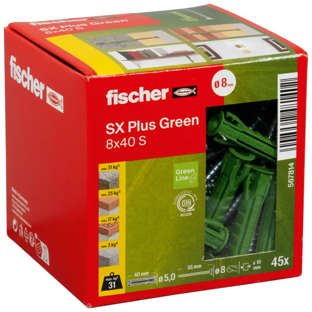 Fischer Spreizdübel SX Plus Green 8x40 S