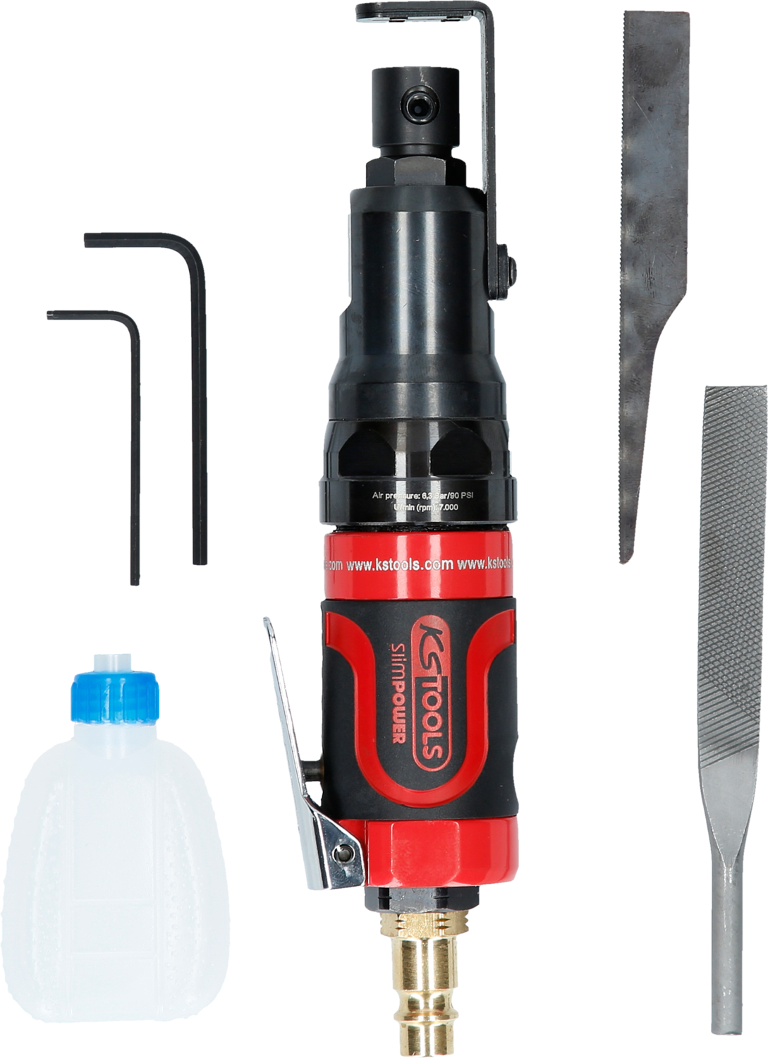 KS Tools SlimPOWER Mini-Druckluft-Karosserie-Stichsäge, 170mm