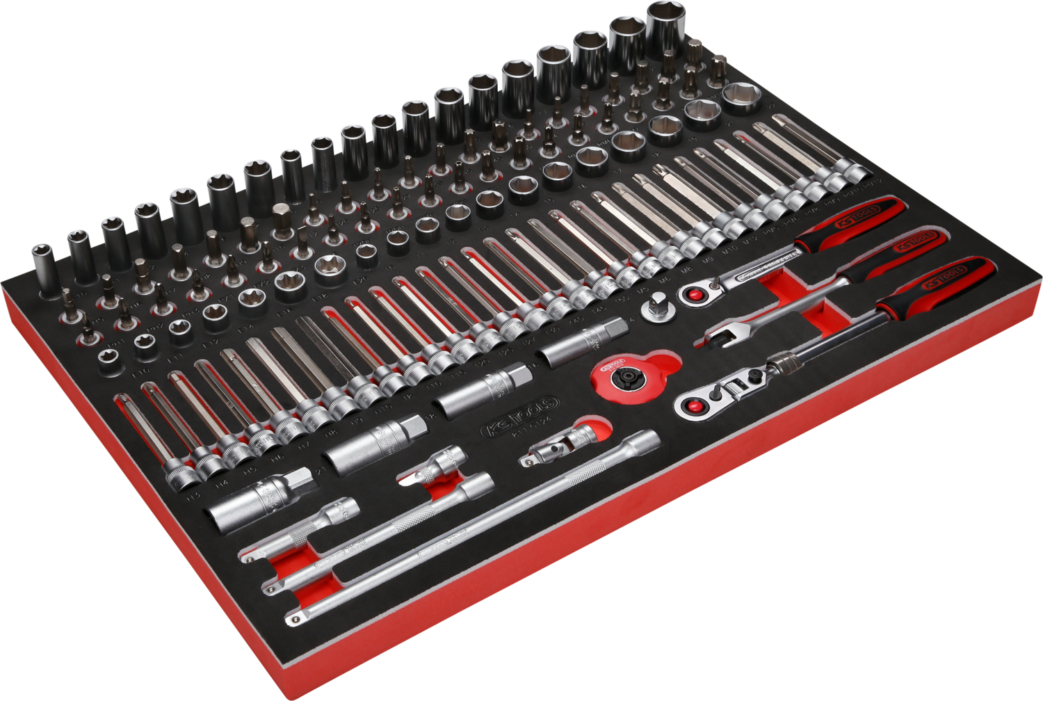KS Tools 3-8'' Steckschlüssel-Satz in Schaumstoffeinlage, 124-tlg