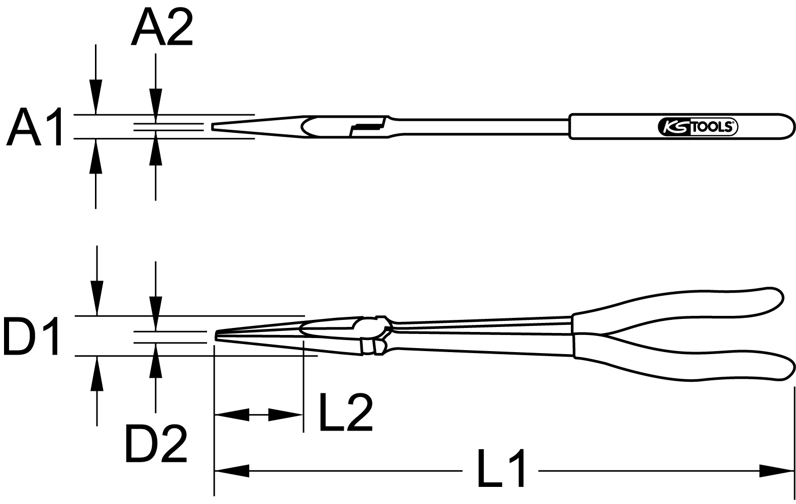 KS Tools Telefonzange, XL, 270mm