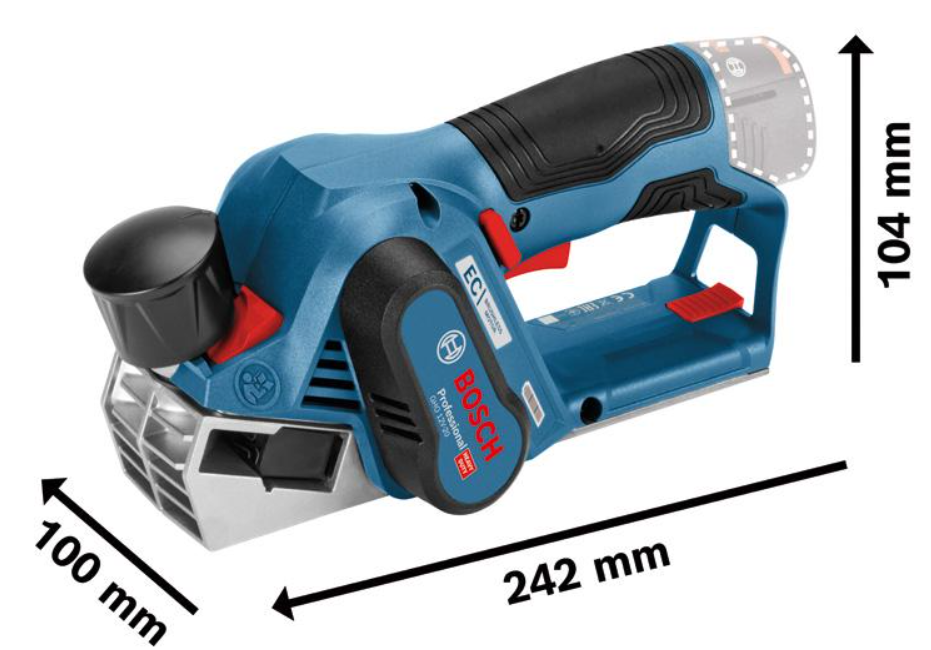 Bosch Akku-Hobel GHO 12V-20, mit 2 x 3.0 Ah Li-Ion Akku, L-BOXX