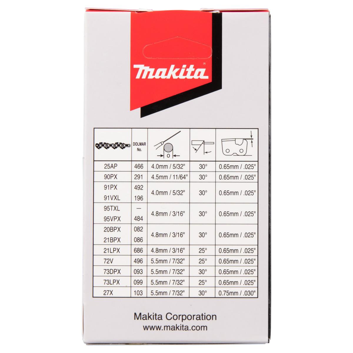 Makita Sägekette 25AP 60TG 1,3mm 1/4 25cm Mikro-Halbmeißel