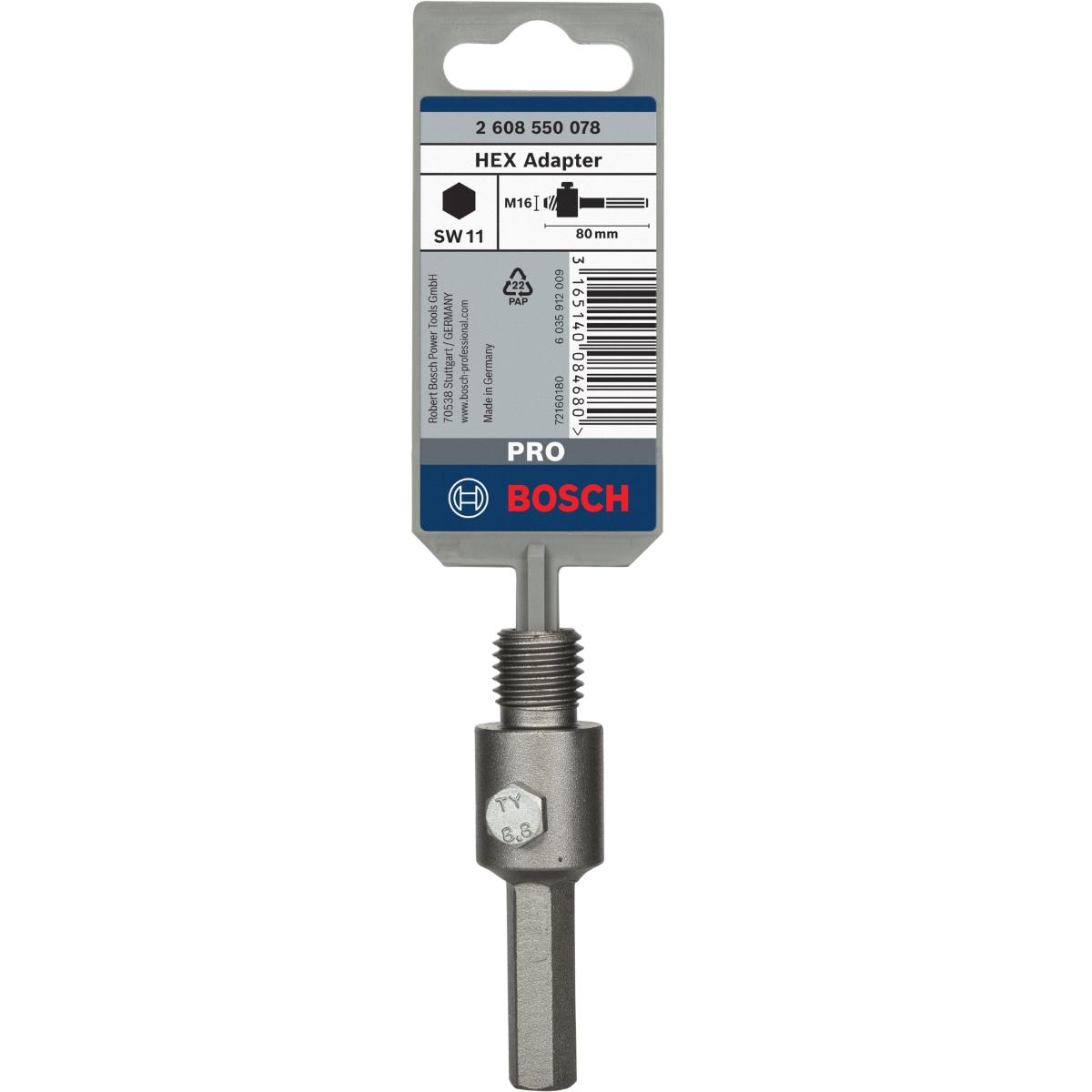 Bosch PRO Sechskantaufnahmeschaft für Hohlbohrkronen mit M 16. Für Bohrmaschinen/Schrauber