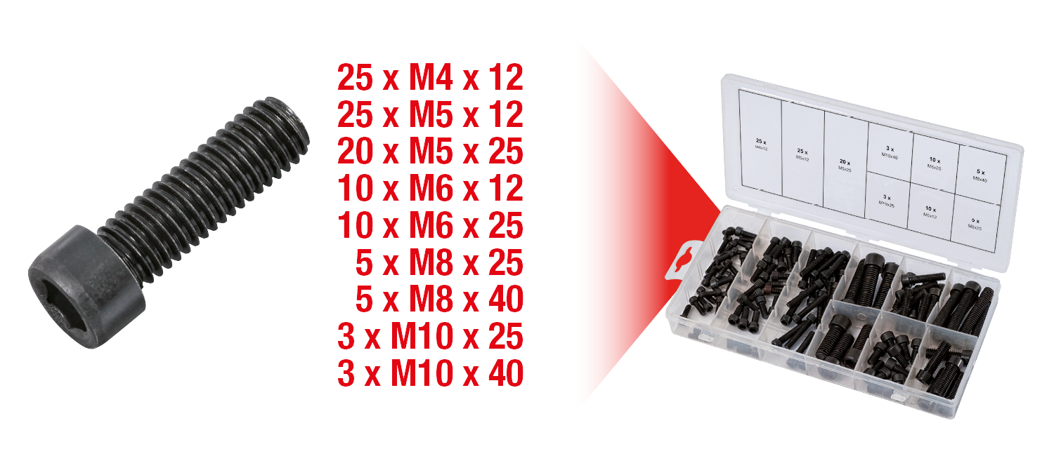 KS Tools Sortiment Innensechskant-Schrauben, metrisch, 106-tlg