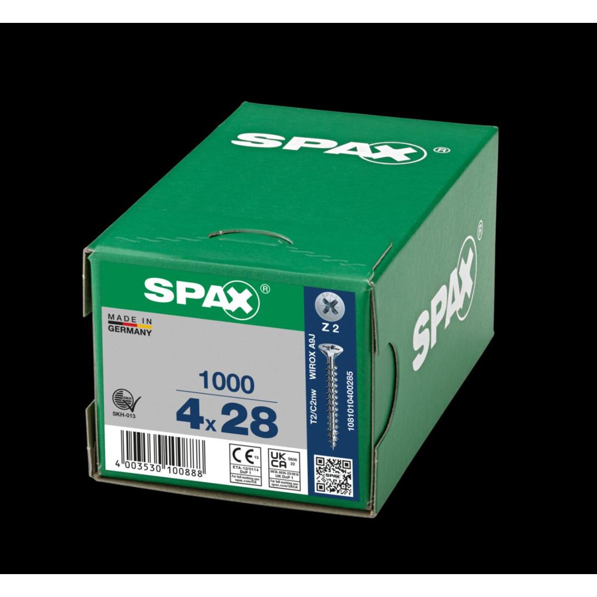 SPAX Senkmultikopf Bremsrippen Kreuzschlitz Z2 Vollgewinde WIROX, 1000 Stück