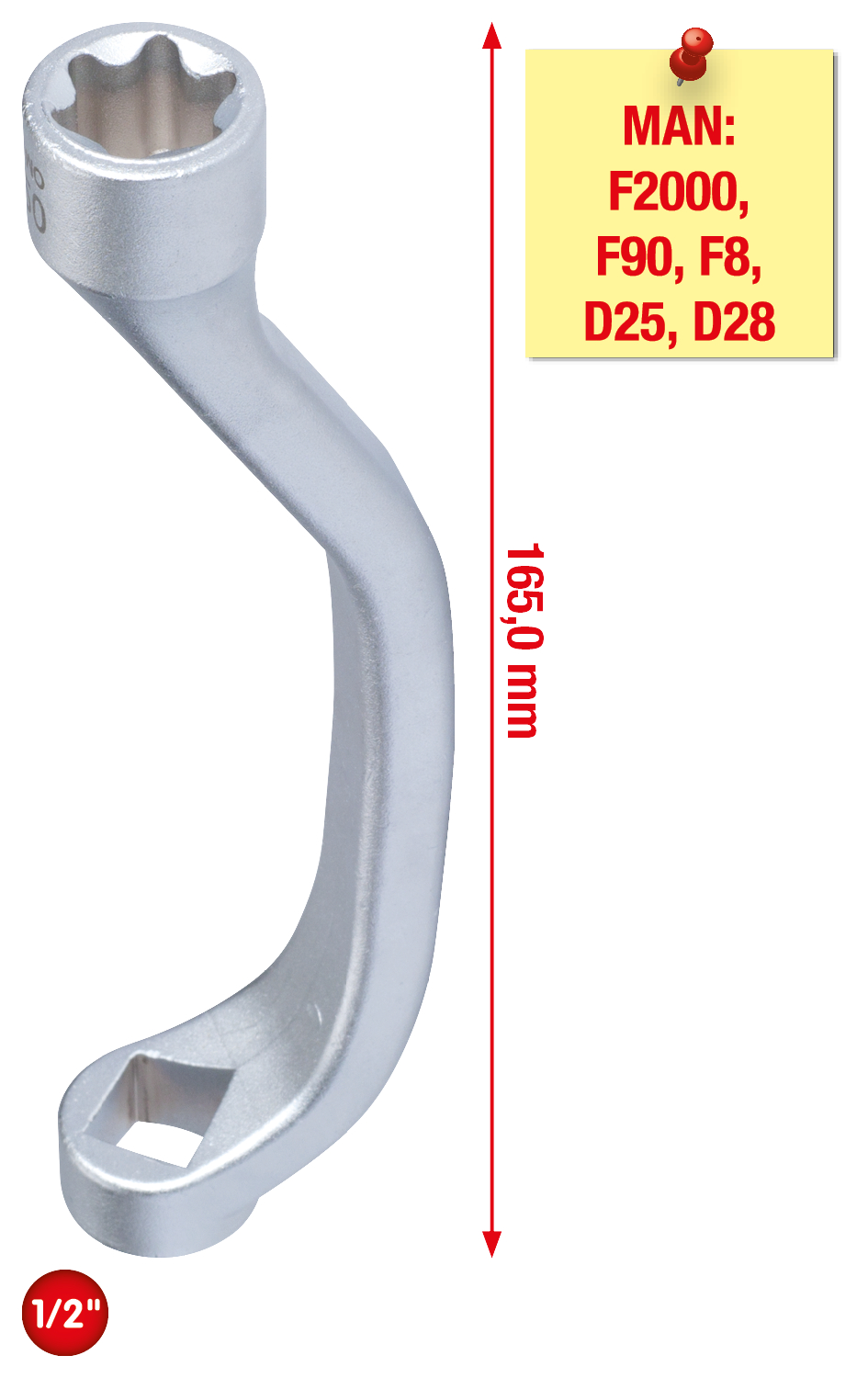 KS Tools Zylinderkopf-Schlüssel MAN, 1/2", E20
