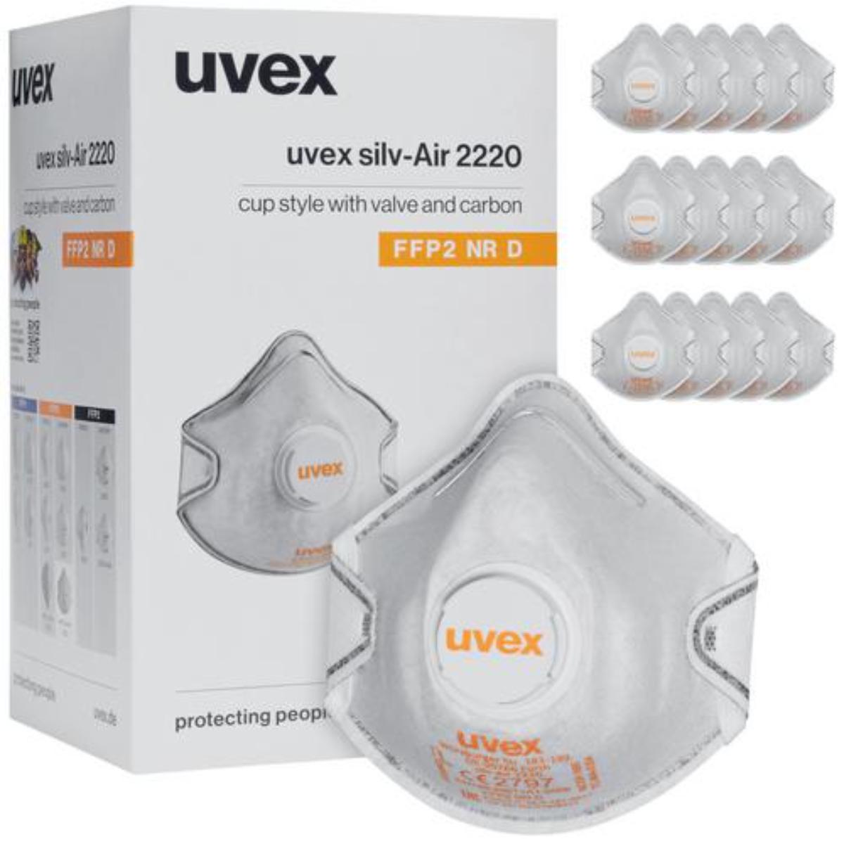 uvex silv-Air c Atemschutzmaske 2220 FFP2 - 15 Stück