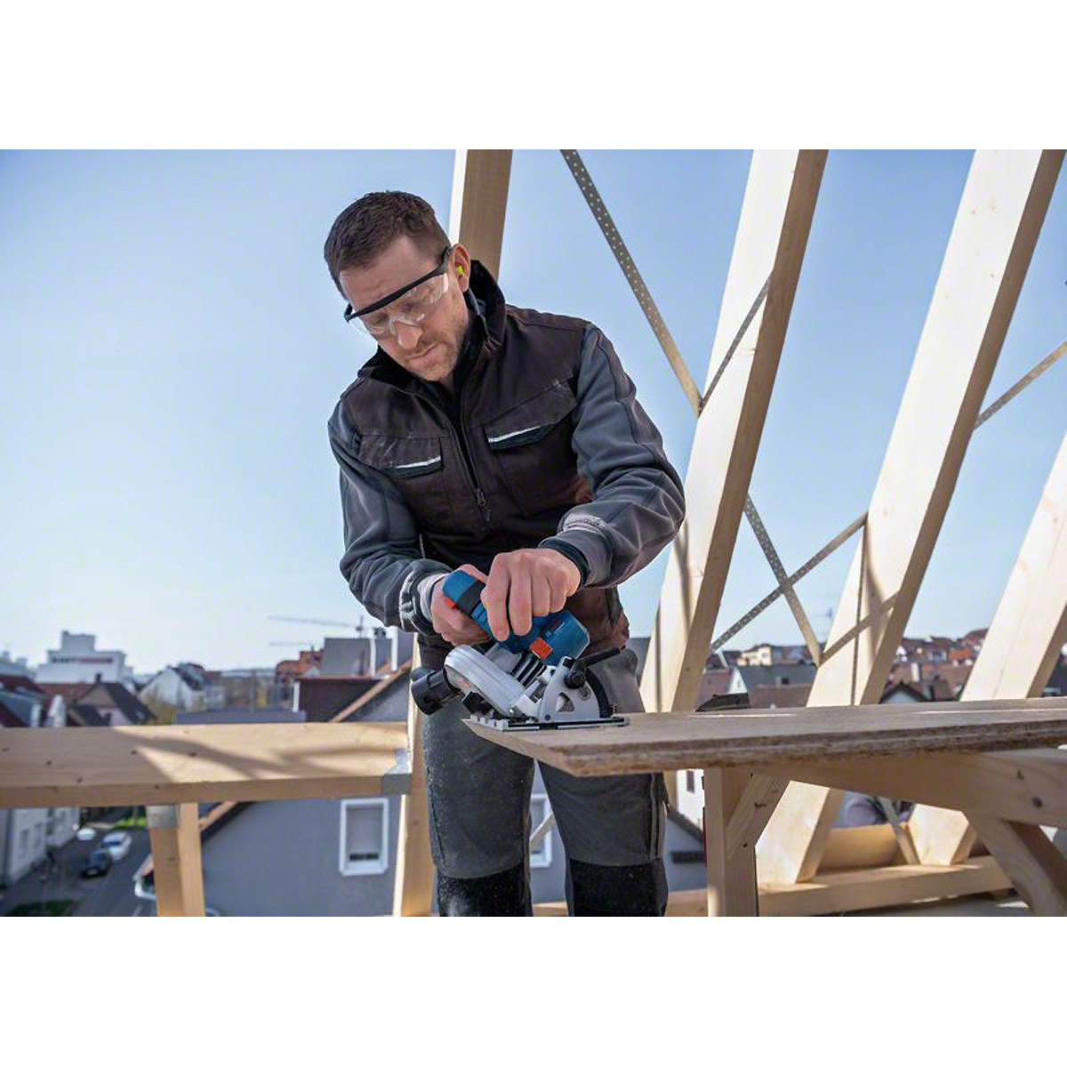 Bosch Akku-Kreissäge GKS 18V-57-2, 2 x Akku ProCORE18V 5.5 Ah, Ladegerät, L-BOXX