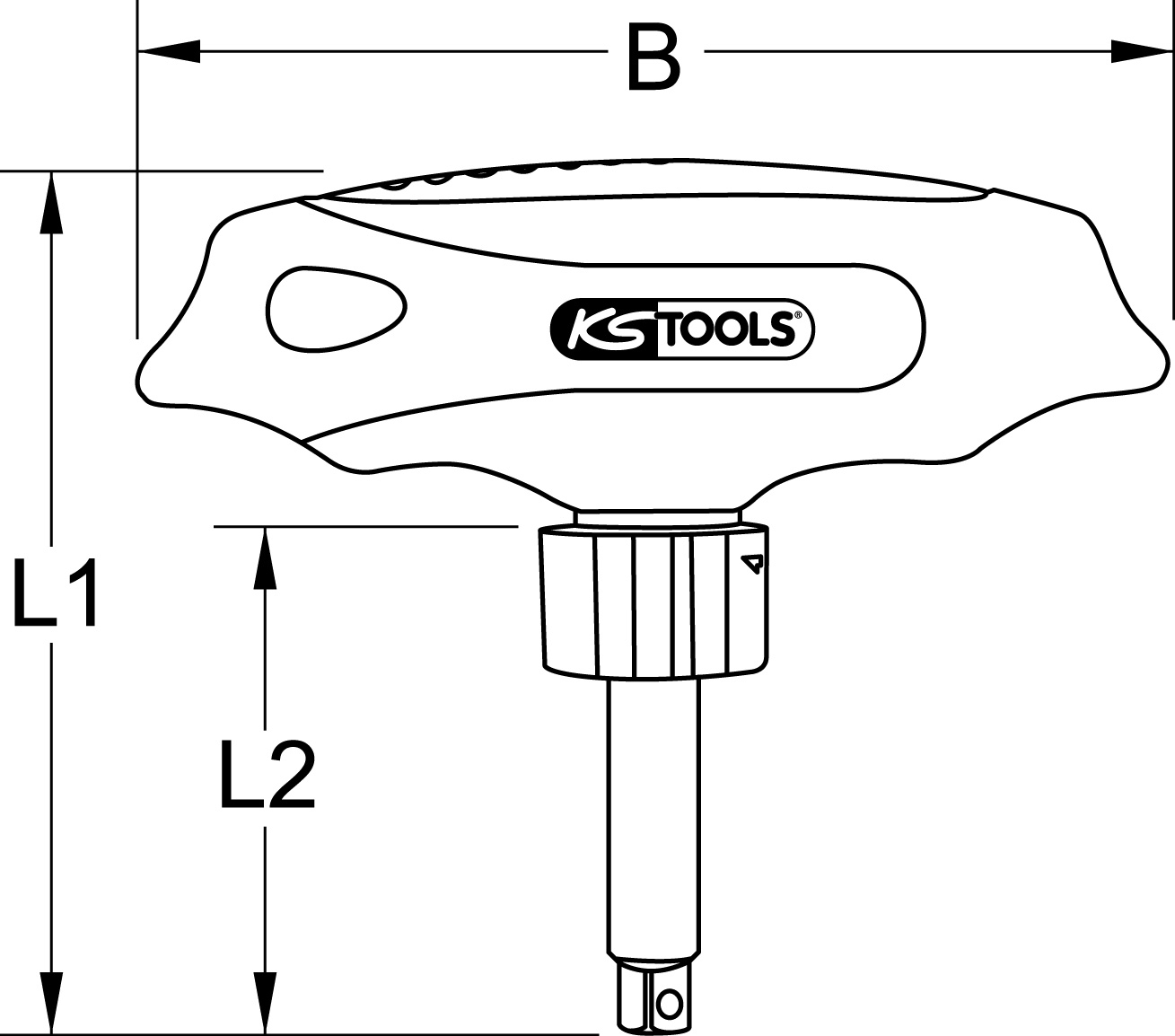KS Tools 1/4" ERGOTORQUEmax T-Griff-Umschaltknarre, 45 Zahn