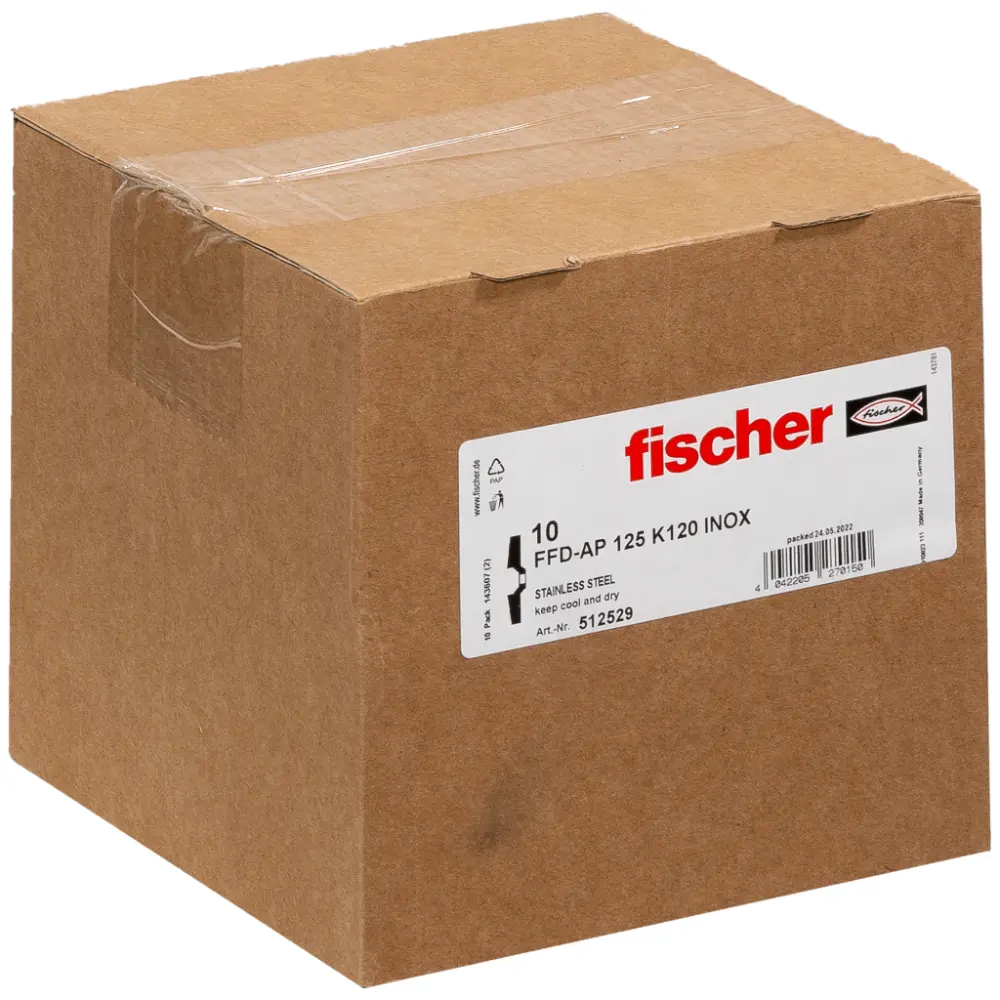 Fischer Fächerschleifscheibe AP 125 K120 Inox