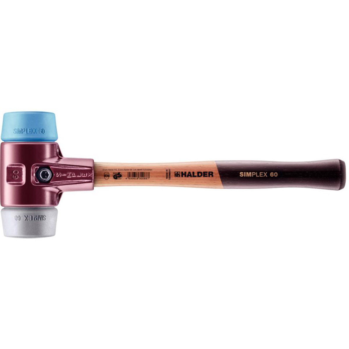 HALDER SIMPLEX - Schonhammer mit TE-Gehäuse und Holzstiel, TPE-mid / TPE-soft