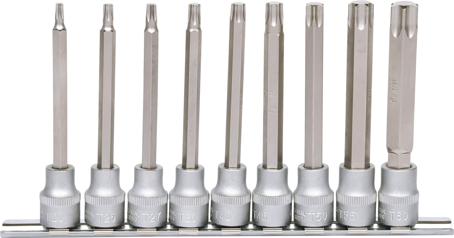 KS Tools 3/8" Bit-Stecknuss-Satz Torx, lang, 9-tlg, T20-T60