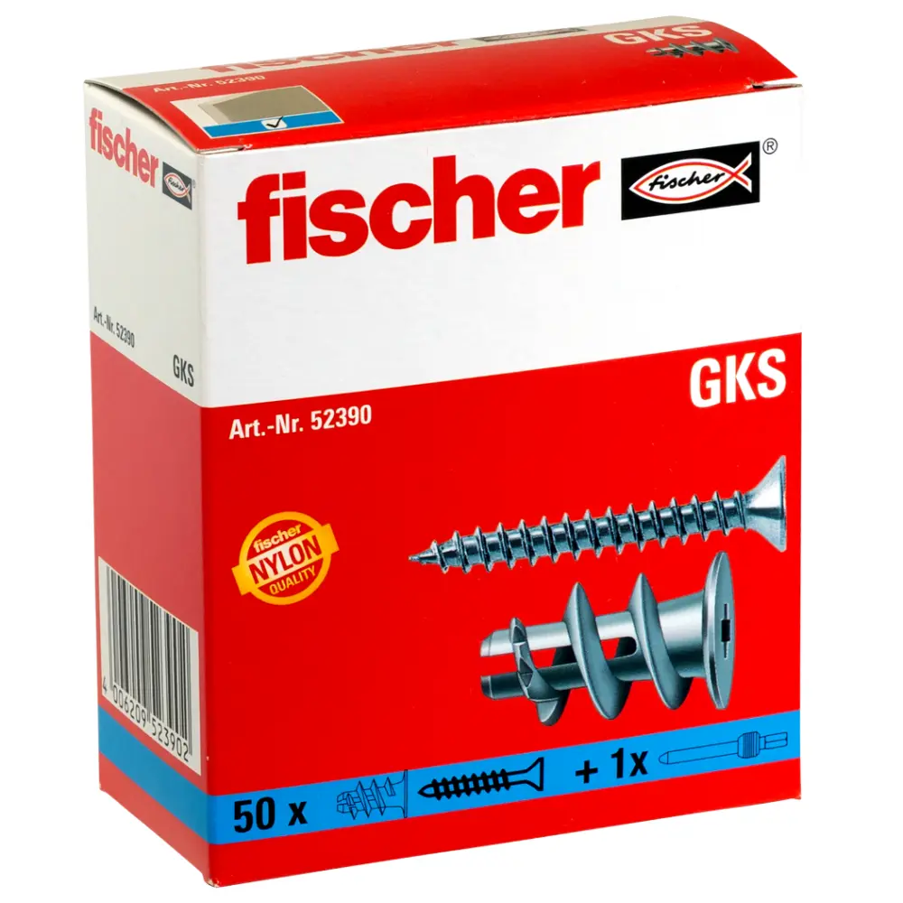 Fischer Gipskartondübel GK S mit Schraube