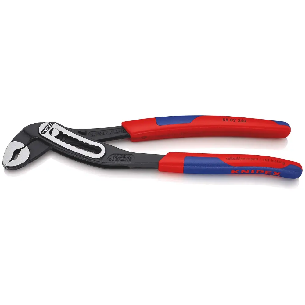 KNIPEX Alligator Wasserpumpenzange mit schlanken Mehrkomponenten-Hüllen schwarz atramentiert 250 mm