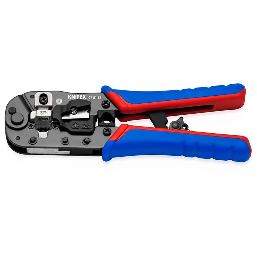 KNIPEX Crimpzange für RJ45-Westernstecker mit Mehrkomponenten-Hüllen brüniert 190 mm