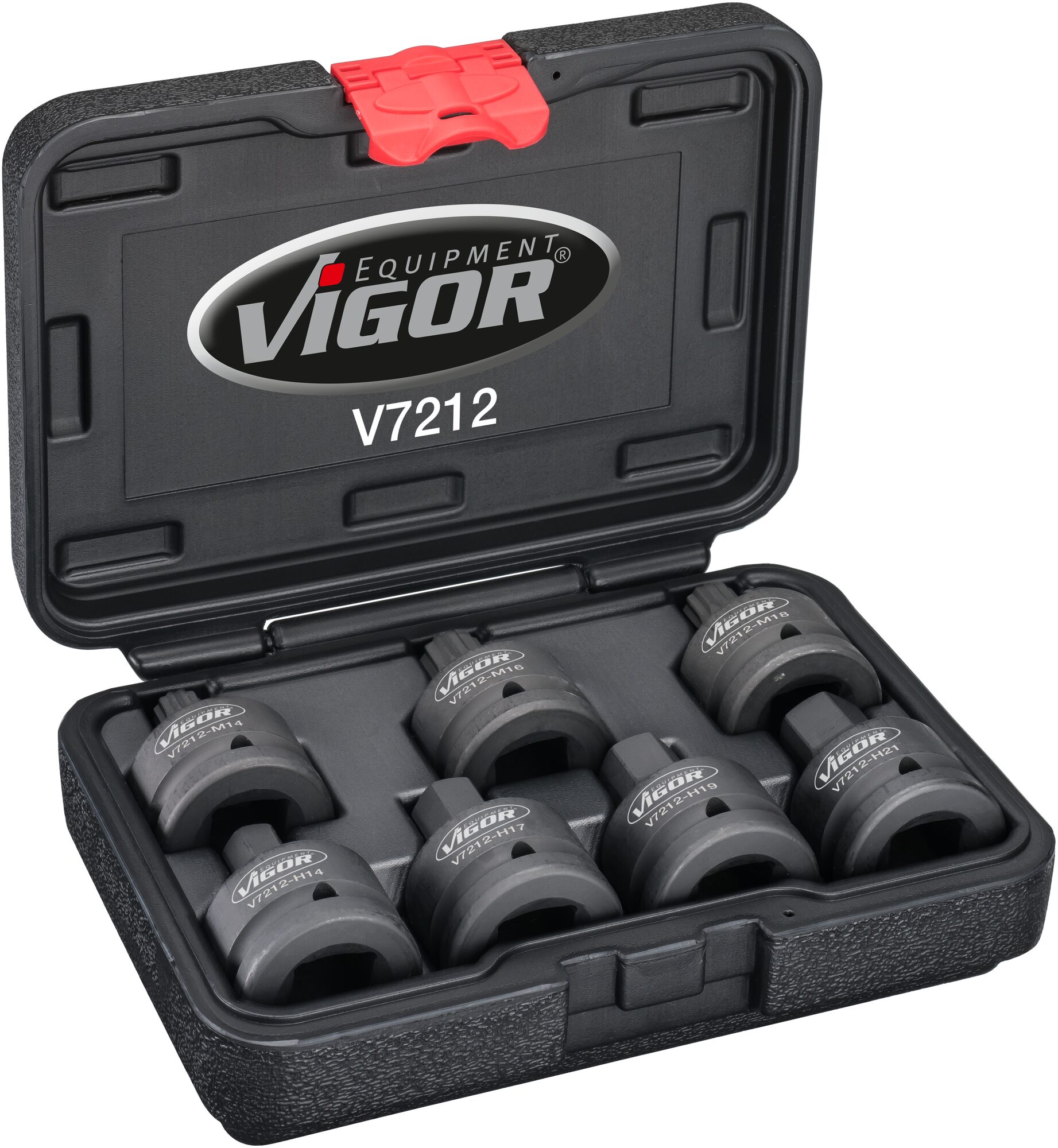 VIGOR Schlagschrauber Schraubendreher-Einsatz Satz, V7212, Vierkant20 mm (3/4 Zoll), Innen Vielzahn