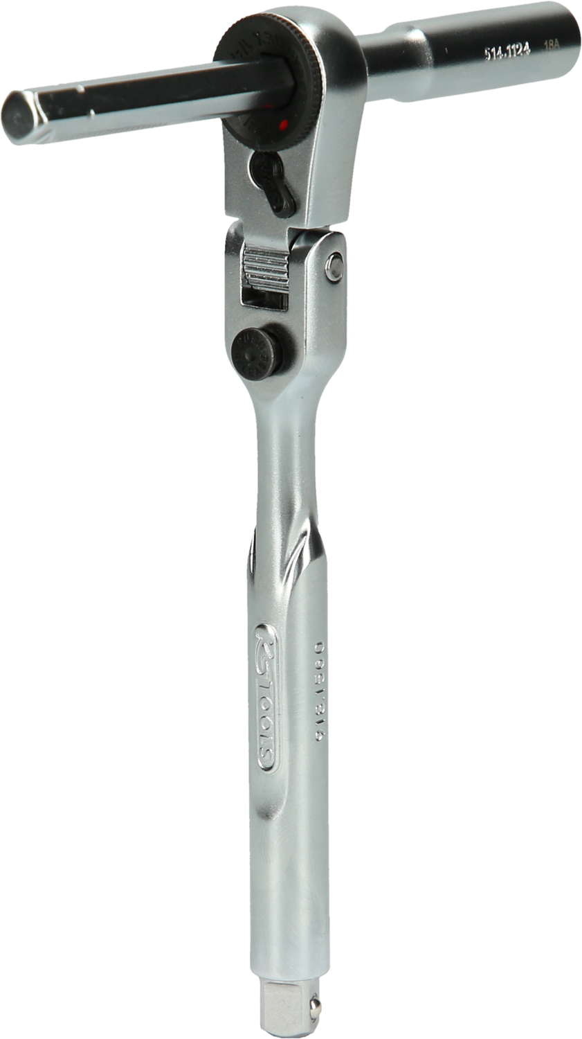KS Tools 1/4" Bit-Gelenk-Umschaltknarren-Satz mit Steckadapter für Stecknüsse, 3-tlg