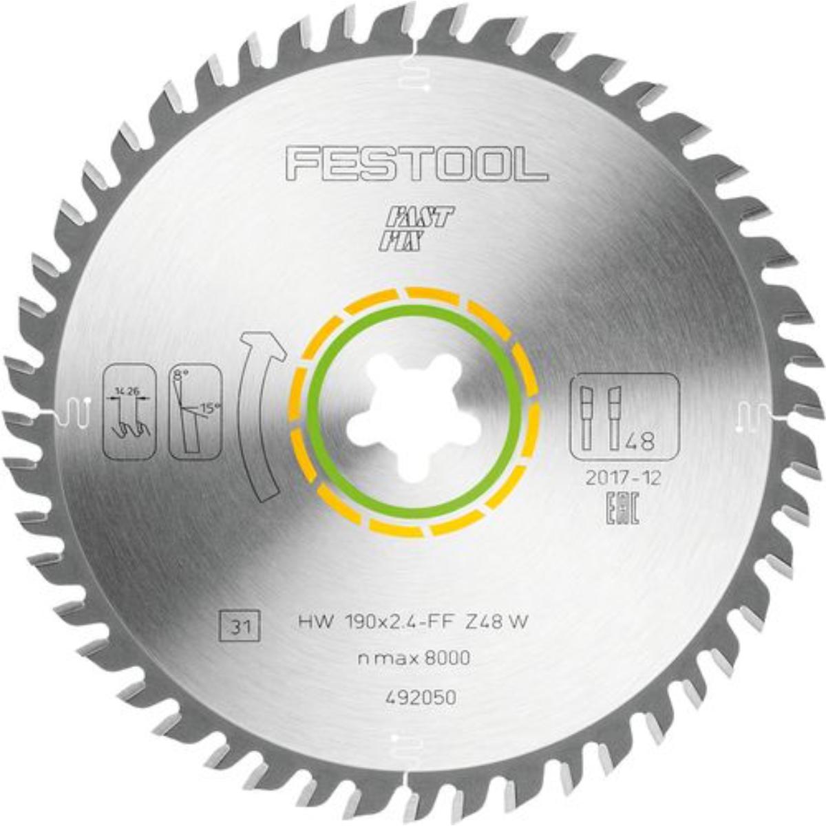 Festool Kreissägeblatt WOOD FINE CUT HW 190x2,4 FF W48