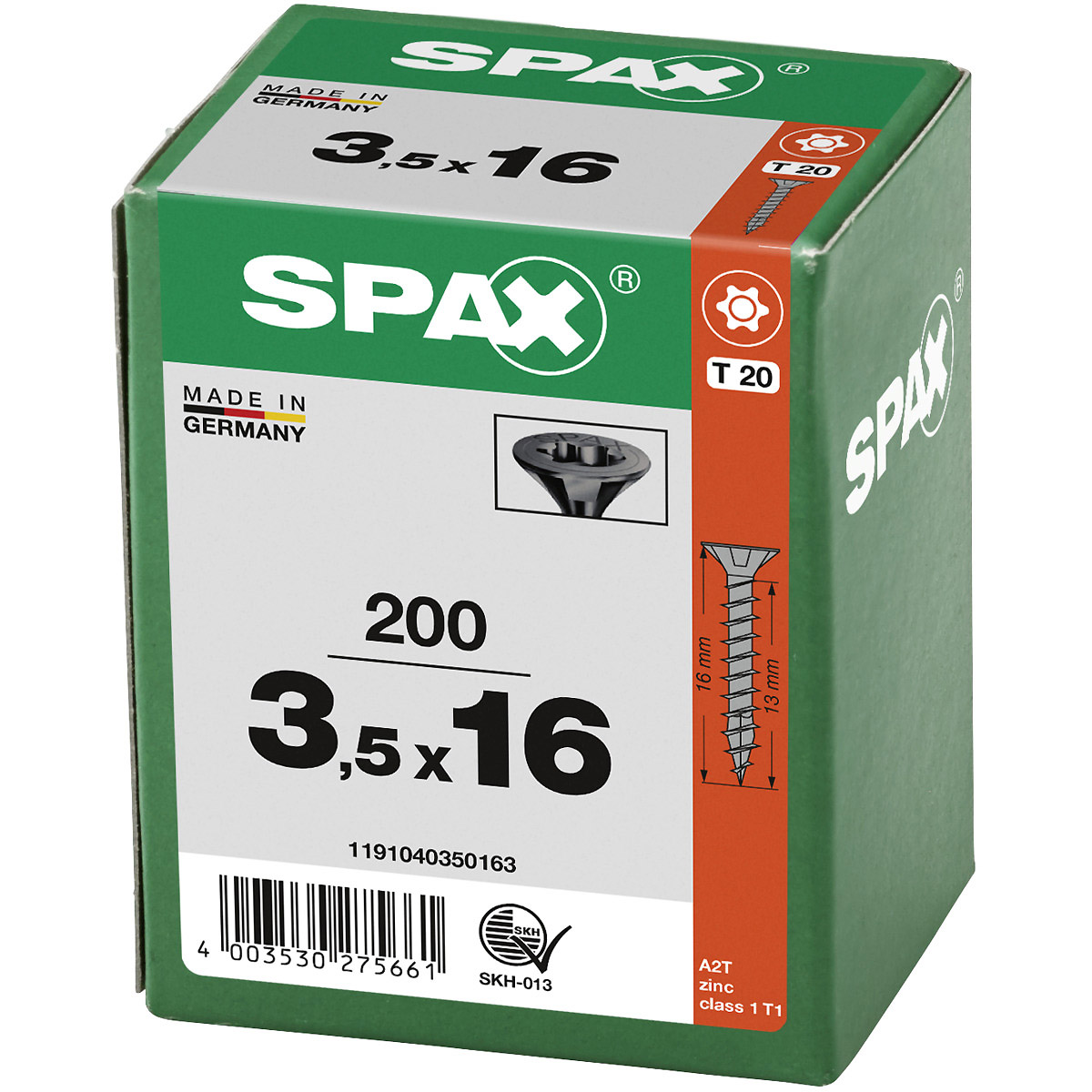 SPAX Senkmultikopf T-Star Plus T20 Vollgewinde schwarz verzinkt, 200 Stück