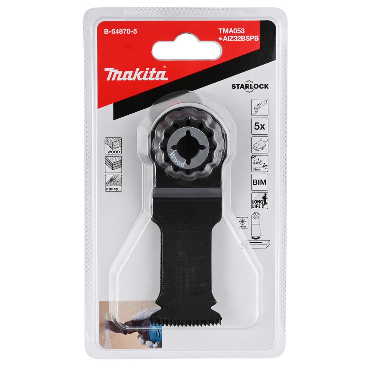 Makita Tauchsägeblatt BiM, TMA053 - 32x50 mm - 1,8 mm für Holz, 5 Stück