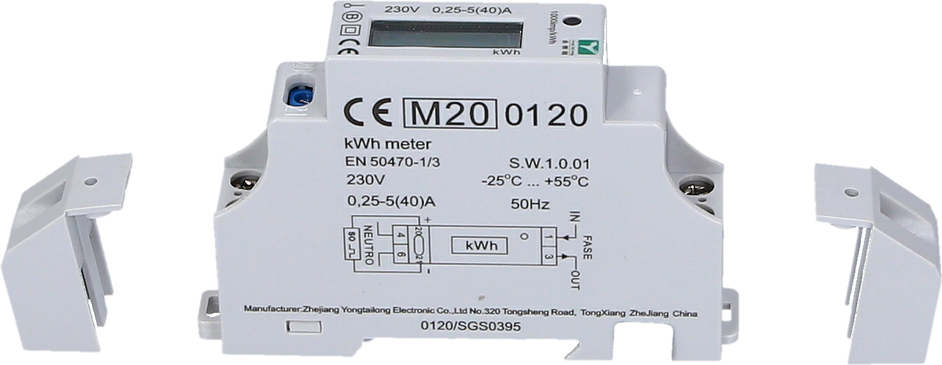 efuturo Stromzähler für Hutschiene, MID-geeicht, 1 Phase, 3,7 oder 7,4 kW