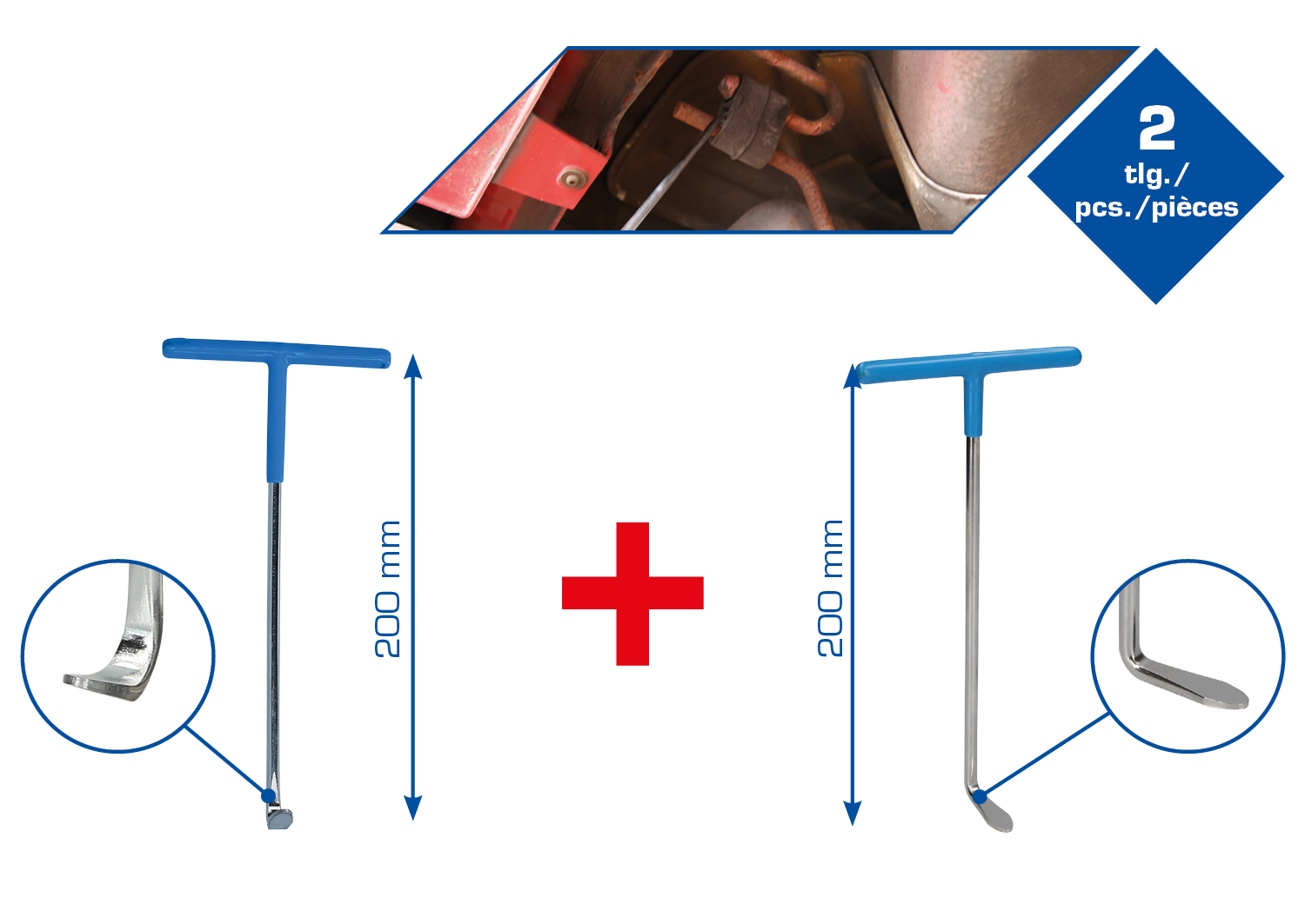 Brilliant Tools Auspuff-Ziehhaken-Satz, 2-tlg - BT601050