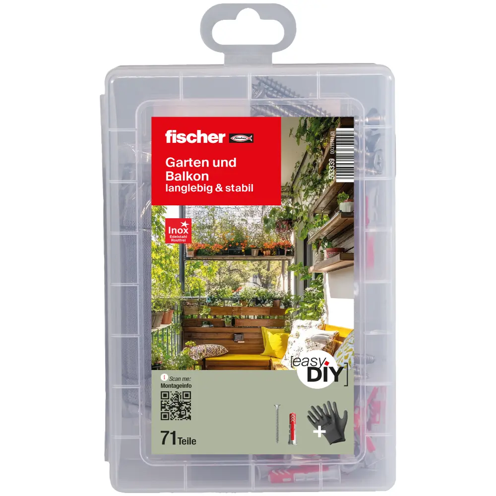 Fischer EasyDIY Box Garten und Balkon (71 Teile)