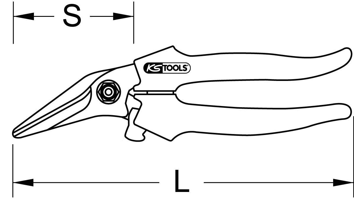 KS Tools Universal-Werkstattschere, abgewinkelt, 185mm
