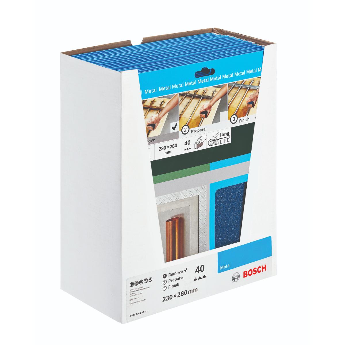 Bosch Handschleifpapier Metall, 230 x 280 mm, P40