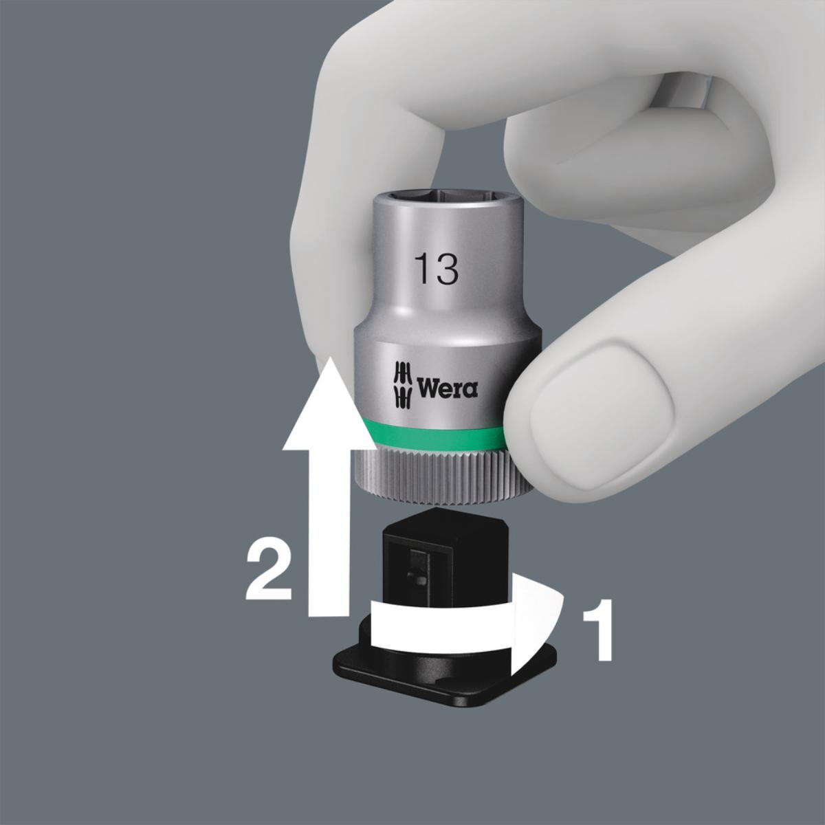 Wera 8100 SA 15 Zyklop Comfort Knarrensatz, Umschalthebel, 1/4"-Antrieb, zöllig , 28-teiliges Set