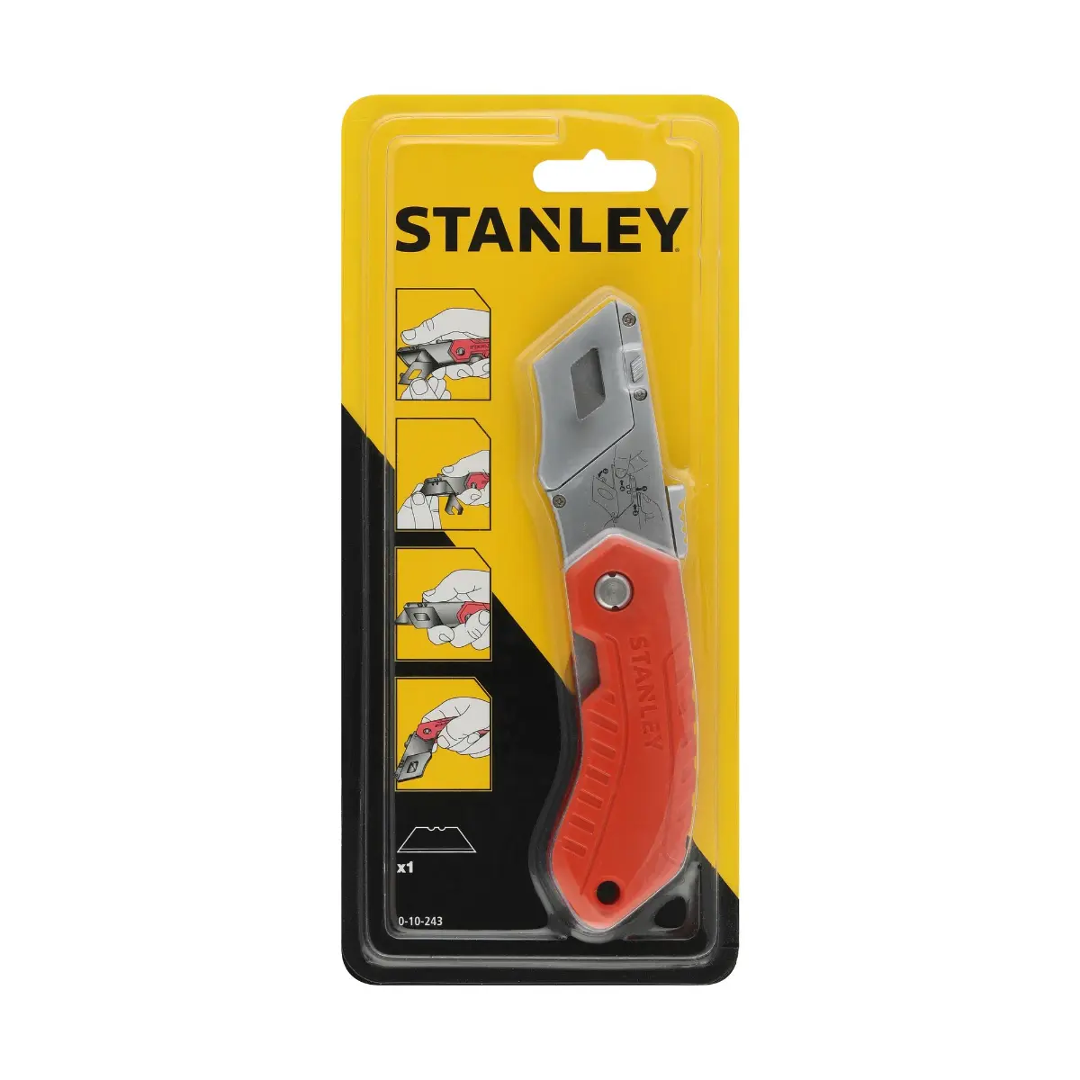 STANLEY Sicherheitsklappmesser mit automatischem Klingenrückzug