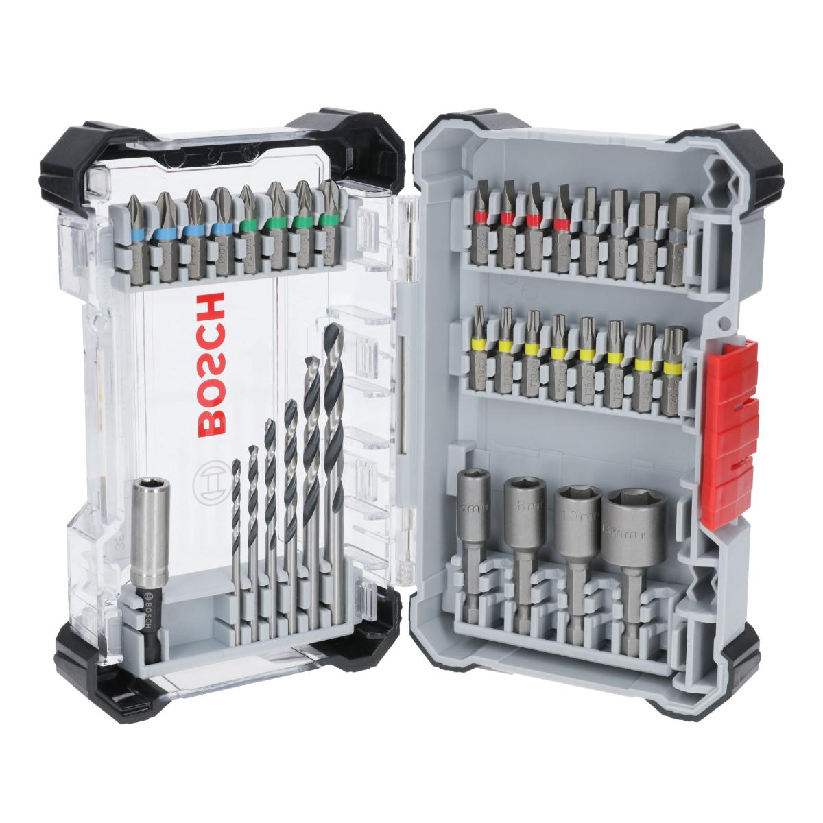 Bosch Extra Hard und Metal HSS im Pick and Click-Koffer Aufsteller, 35‑teiliges Set