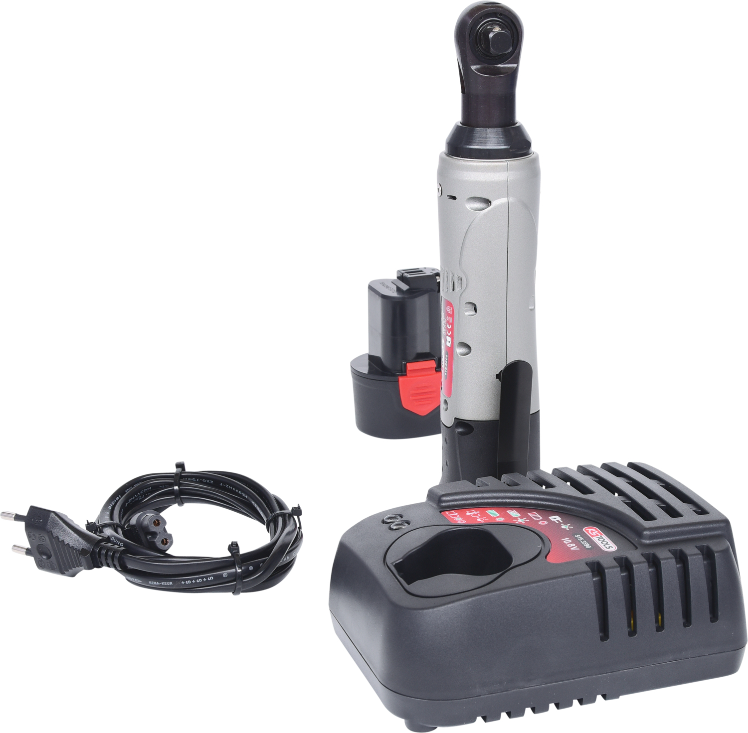 KS Tools 3-8'' Akku-Umschaltknarre, 49Nm, 220 U-min 10,8V, mit 1 Akku und 1 Ladegerät