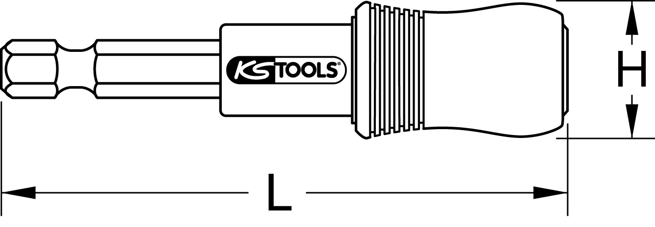 KS Tools 1/4" EDELSTAHL Schnellwechsel-Bithalter, 65mm