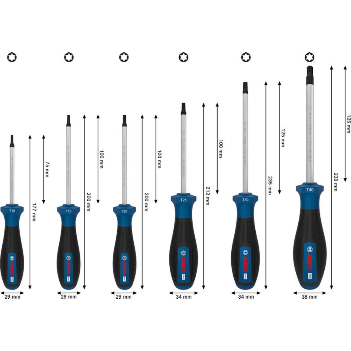 Bosch PRO Schraubendreher TX, 6-teilges Set