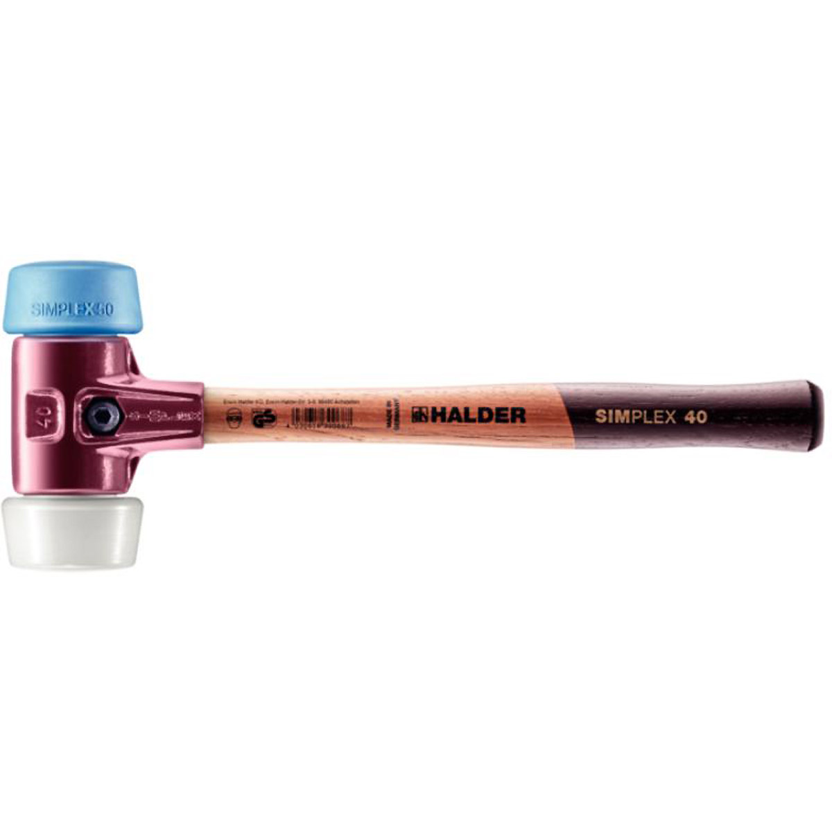 HALDER SIMPLEX - Schonhammer mit TE-Gehäuse und Holzstiel, Superplastik / TPE-soft