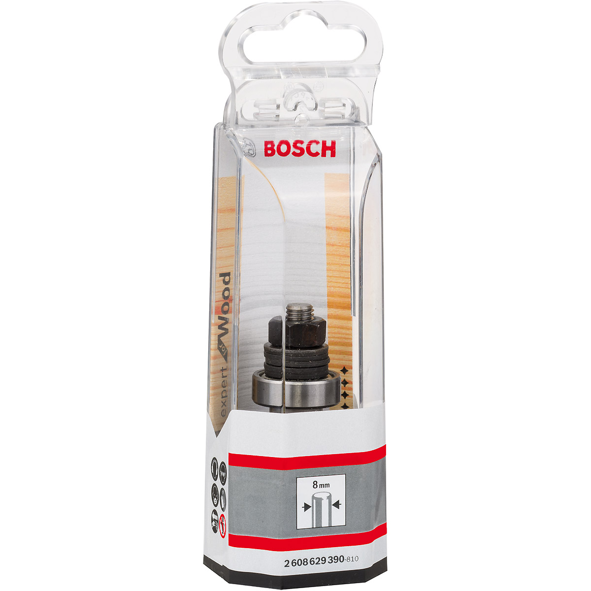 Bosch Schaft für Scheibenfräse mit Führungskugellager, 8 mm, D 22 mm, G 60,3 mm