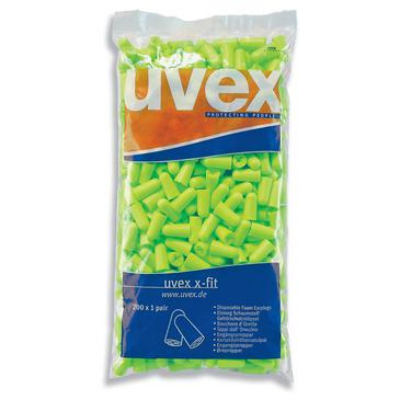 uvex x-fit Gehörschutzstöpsel SNR 37 dB, Größe M - Inhalt: 200 Paar lose im Nachfüllbeutel