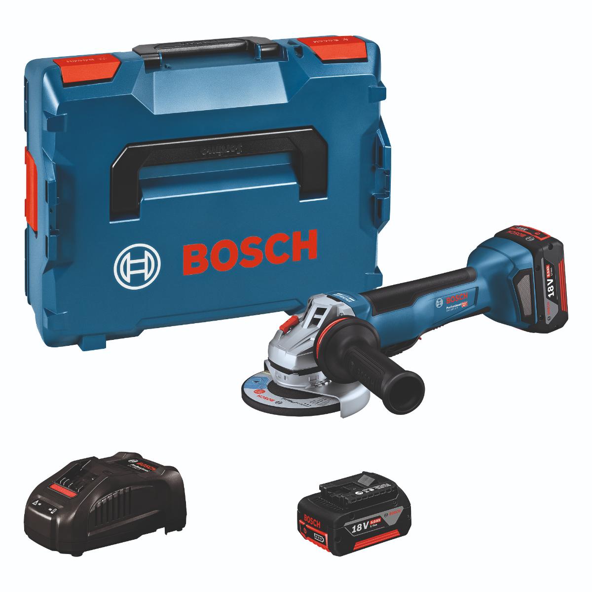 Bosch Akku-Winkelschleifer GWS 18V-10 P, (2x5,0Ah, L)
